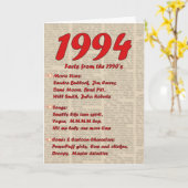 ハッピーバースデー1994年誕生ニュース90年代90 カード (黄色い花)