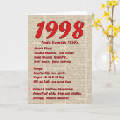 ハッピーバースデー1998年誕生ニュース90年代90 カード (黄色い花)