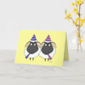 ハッピーバースデー2の雌ヒツジ! カード (黄色い花)