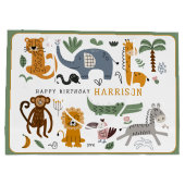 ハッピーバースデー2ワイルドサファリアニマルキッズ ラージペーパーバッグ (裏面)