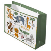 ハッピーバースデー2ワイルドサファリアニマルキッズ ラージペーパーバッグ (正面アングル)