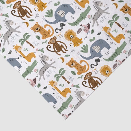 ハッピーバースデー2匹の野生のかわいいサファリの動物 薄葉紙 (詳細)