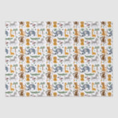 ハッピーバースデー2匹の野生のかわいいサファリの動物 薄葉紙 (正面)