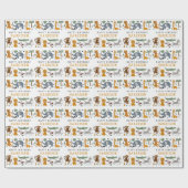 ハッピーバースデー2匹の野生のサファリの動物がパーソナライズ ラッピングペーパー (フラット)