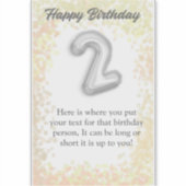 ハッピーバースデー2年前のステッカー シール (正面)