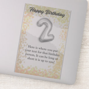 ハッピーバースデー2年前のステッカー シール