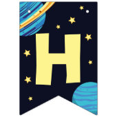 ハッピーバースデー2月の外側空間 バンティングフラッグ (第2の旗)