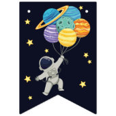 ハッピーバースデー2月の外側空間 バンティングフラッグ (第1の旗)