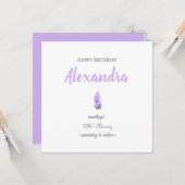 ハッピーバースデー2月の誕生石アメジスト宝石 カード (正面/裏面インサイチュ)