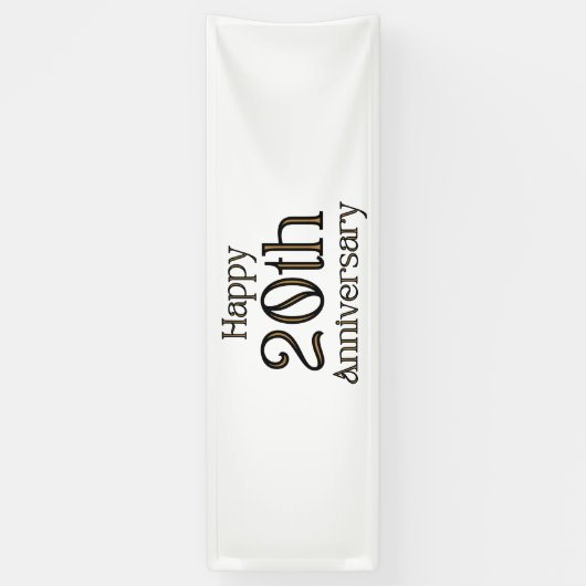 ハッピーバースデー20周年2.5x8ビニールバナー 横断幕 (縦)