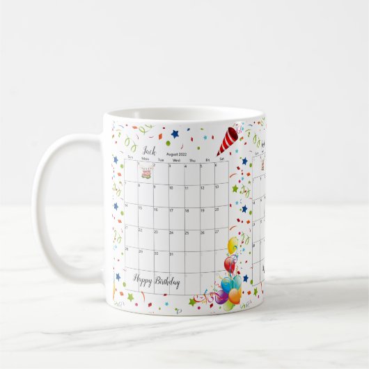 ハッピーバースデー2022マ威厳があるグ コーヒーマグカップ (左)