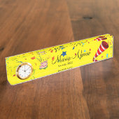 ハッピーバースデー2022年1月イエロー机用ネームプレート デスクネームプレート (側面)