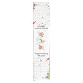 ハッピーバースデー2022年1月カレンダー ショートテーブルランナー (正面)