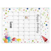 ハッピーバースデー2022年1月テーブルクロス テーブルクロス (正面(横))