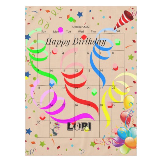 ハッピーバースデー2022年10月テーブルクロス テーブルクロス (正面)