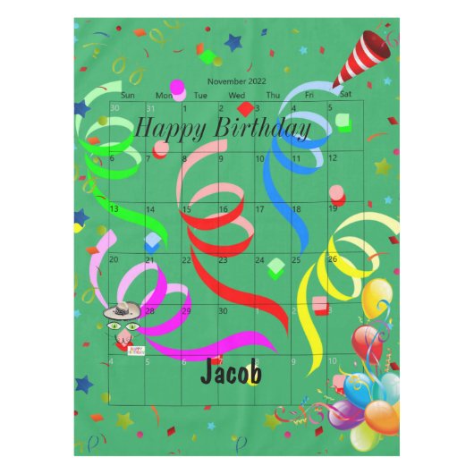 ハッピーバースデー2022年11月テーブルクロス テーブルクロス (正面)