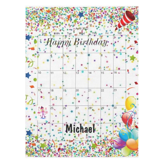 ハッピーバースデー2022年4月テーブルクロス テーブルクロス (正面)