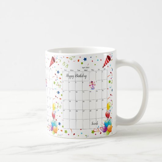 ハッピーバースデー2022年4月マグカップ コーヒーマグカップ (右)