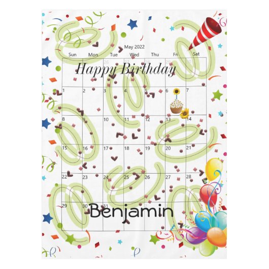 ハッピーバースデー2022年5月テーブルクロス テーブルクロス (正面)