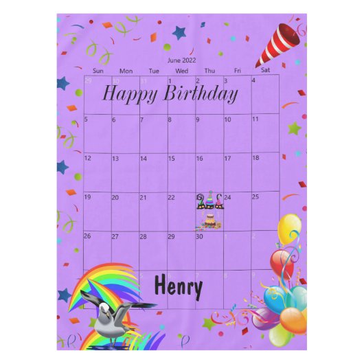 ハッピーバースデー2022年6月テーブルクロス テーブルクロス (正面)