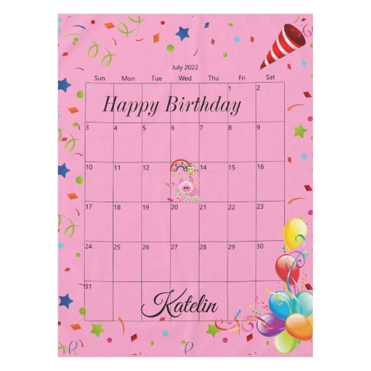 ハッピーバースデー2022年7月テーブルクロス テーブルクロス (正面)