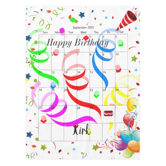 ハッピーバースデー2022年9月テーブルクロス テーブルクロス (正面)