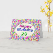ハッピーバースデー20 カード (黄色い花)