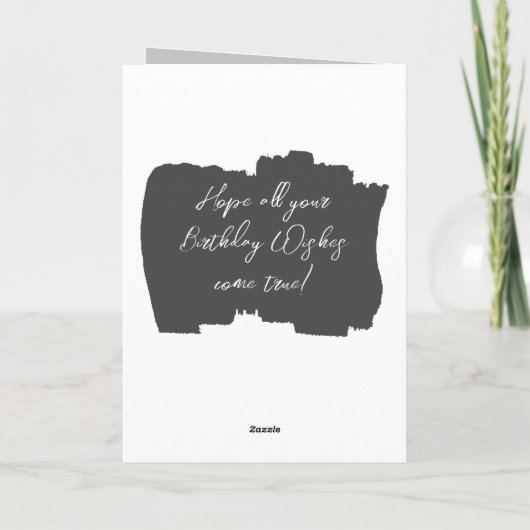 ハッピーバースデー21今日フォトグレーブルーを追加 カード (裏面)