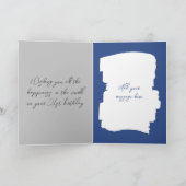 ハッピーバースデー21今日フォトグレーブルーを追加 カード (内部)