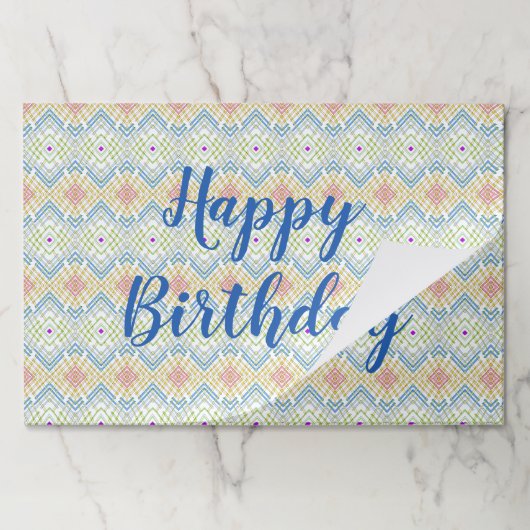 ハッピーバースデー25紙紙ランチョンマット ペーパーパッド (折り畳み)