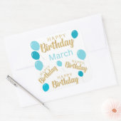 ハッピーバースデー3月の誕生日ステッカー スクエアシール (封筒)