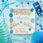 ハッピーバースデー3月の誕生日紙プレート ペーパープレート (パーティー)