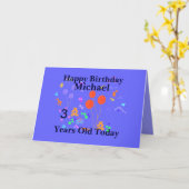 ハッピーバースデー3歳 カード (黄色い花)