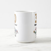 ハッピーバースデー30マグカップ、名前をカスタムする野生の花マグカップ コーヒーマグカップ (中央)