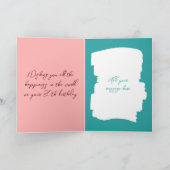 ハッピーバースデー30今日フォトブルゴーニュミントを追加 カード (内部)