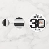 ハッピーバースデー30位名・写真紙紙吹雪 コンフェッティ (裏面)