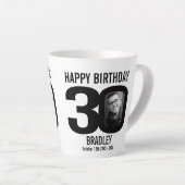 ハッピーバースデー30年内の2つの写真を名前mono カフェラテマグ (右アングル)