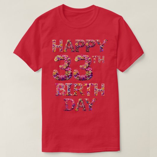 ハッピーバースデー33日 Tシャツ (デザイン正面)