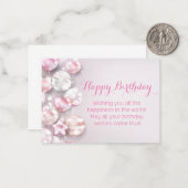 ハッピーバースデー3dカラフルバルーンモダンピンク ノートカード (正面/裏面インサイチュ)