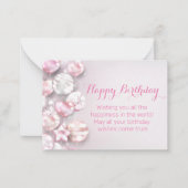 ハッピーバースデー3dカラフルバルーンモダンピンク ノートカード (正面)