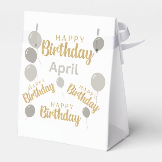 ハッピーバースデー4月の誕生日のお願いボックス フェイバーボックス (裏面サイド)