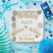 ハッピーバースデー4月の誕生日紙プレート ペーパープレート (パーティー)