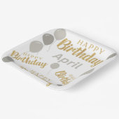 ハッピーバースデー4月の誕生日紙プレート ペーパープレート (傾斜あり)