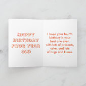 ハッピーバースデー4歳かわいいドラゴン カード (内部)