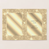 ハッピーバースデー40と素晴らしいホワイト金ゴールドグリッター 箔カード (内部)