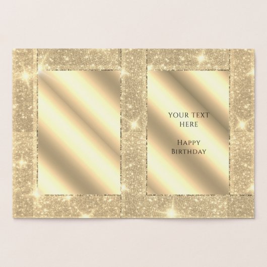 ハッピーバースデー40と素晴らしいホワイト金ゴールドグリッター 箔カード (内部)