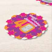 ハッピーバースデー40位名・フォト紙コースター ペーパーコースター (アングル)