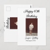 ハッピーバースデー40周年 フォト モダン シンプル ミニマル ポストカード (正面/裏面)