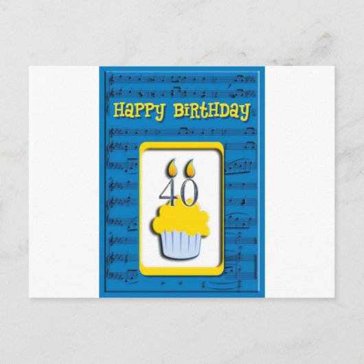 ハッピーバースデー40日 ポストカード (正面)