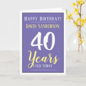 ハッピーバースデー40歳 カード (黄色い花)